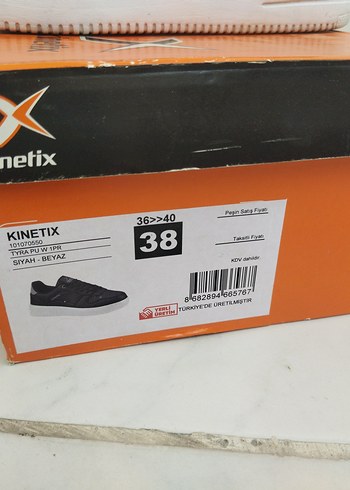38 Beden siyah Renk Kinetix Siyah Gri Kadın Spor Ayakkabı