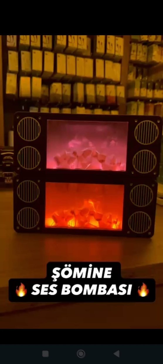 ŞÖMİNE GÖRÜNÜMLÜ BLUETOOTH HOPARLÖR - Görsel 2