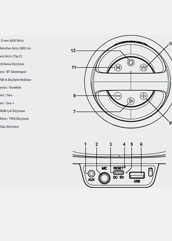 Mikado MD-56BT Siyah Aux + USB + Bluetooth Destekli 10W 1500MAH - Görsel 6