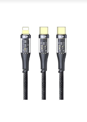 K674 2in1 Type-C 60W Hızlı Şarj Kablosu - Görsel 3