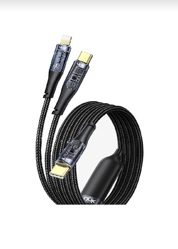 K674 2in1 Type-C 60W Hızlı Şarj Kablosu - Görsel 4