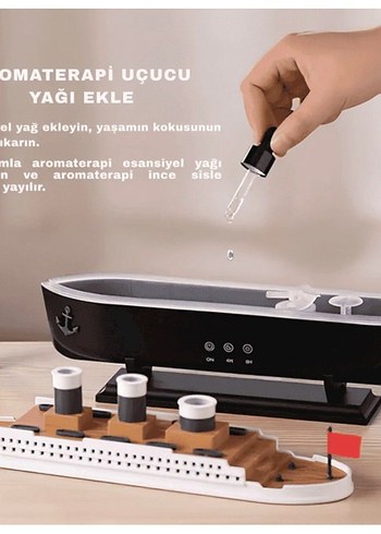 Titanic  Hava Nemlendirici Aromaterapi Ev Uçucu Yağ Difüzörü - Görsel 6