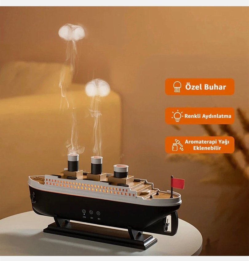 Titanic  Hava Nemlendirici Aromaterapi Ev Uçucu Yağ Difüzörü - Görsel 4