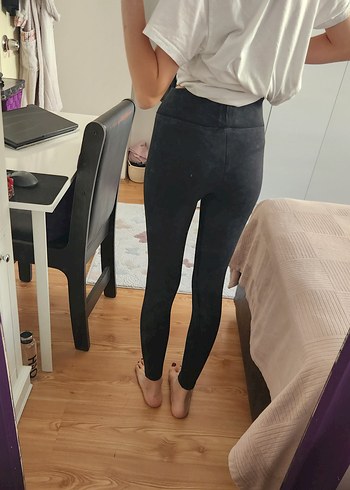 m Beden Kadın Gri Denim Tayt, Normal Boy,