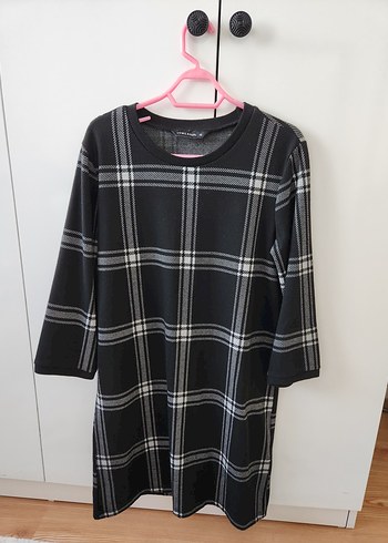 LC Waikiki Gri Ekose Desenli tunik
