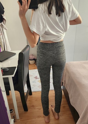 LC Waikiki Gri Midi Kadın Spor Tayt