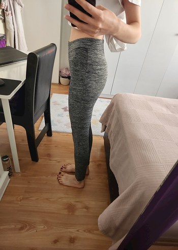 s Beden Gri Midi Kadın Spor Tayt
