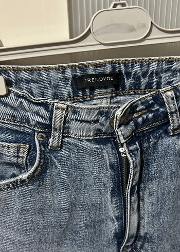 34 Beden Gri Mavi Kadın Denim Pantolon