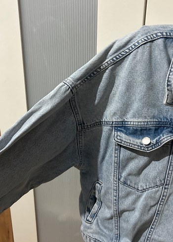 Quzu Gri Düğmeli Kadın Denim Ceket
