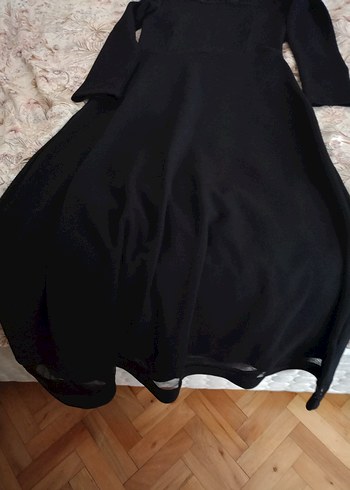 Abiye Düğmeli Siyah Uzun Kollu Gotik Elbise