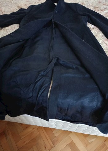 36 Beden Düğmeli Siyah Hamile Uzun Kaban