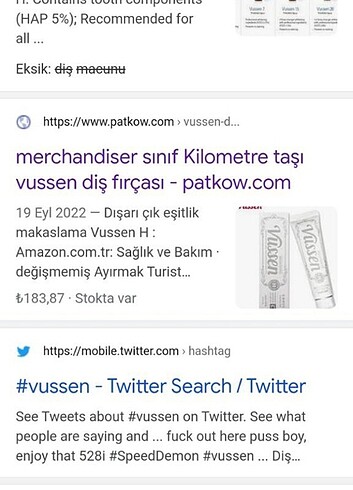 Oral-B Vussen diş macunu Sıfır ürün