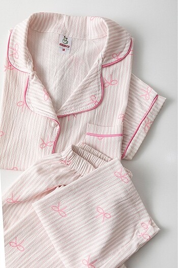Pinterest kurdele desenli kadın pijama takımı
