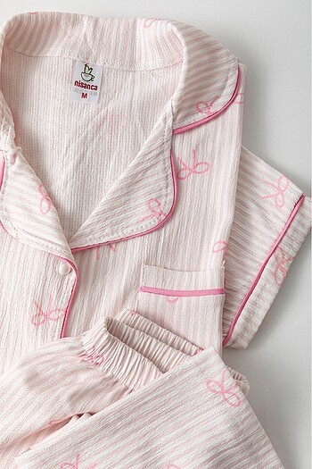 xl Beden Pinterest kurdele desenli kadın pijama takımı