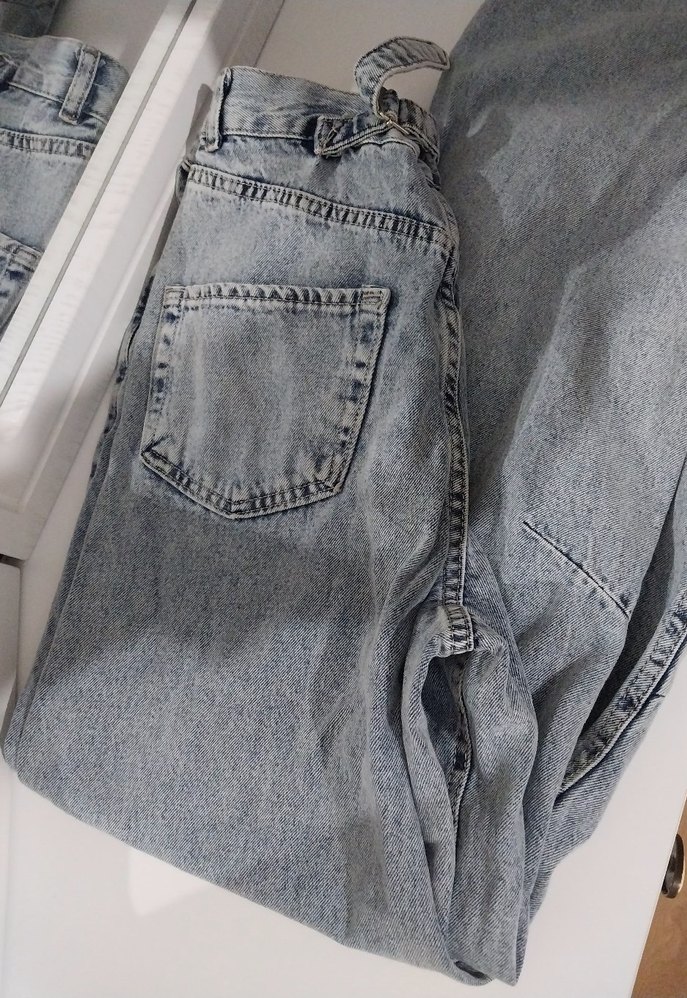 Mavi Gri kemerli baggy Pantolon 36 beden - Görsel 3