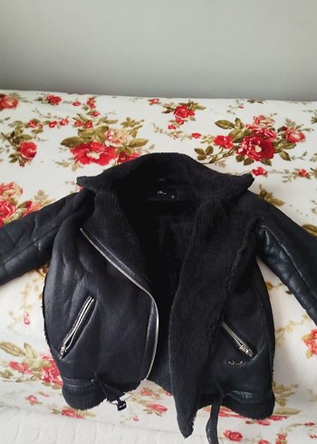 Siyah Deri Biker Ceket - Görsel 3