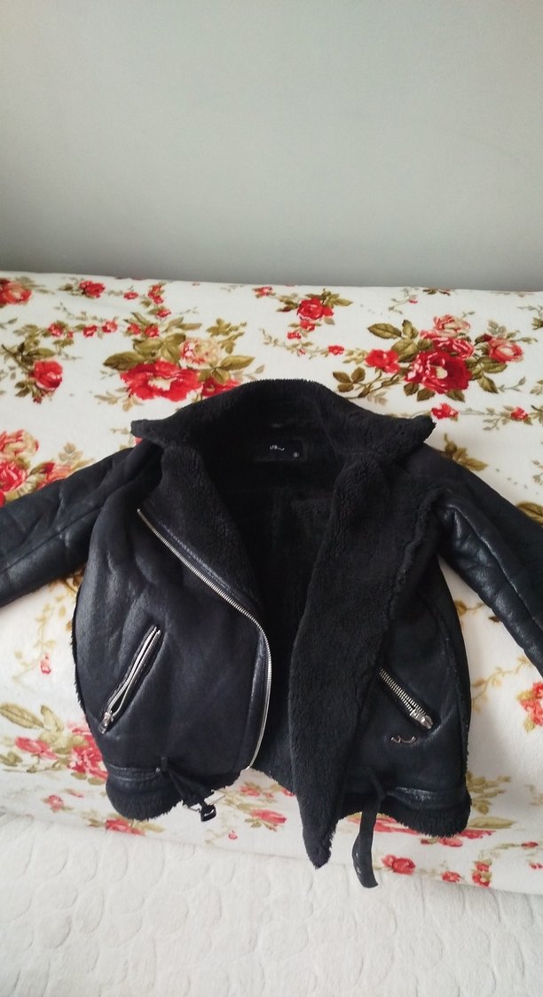 Siyah Deri Biker Ceket - Görsel 3