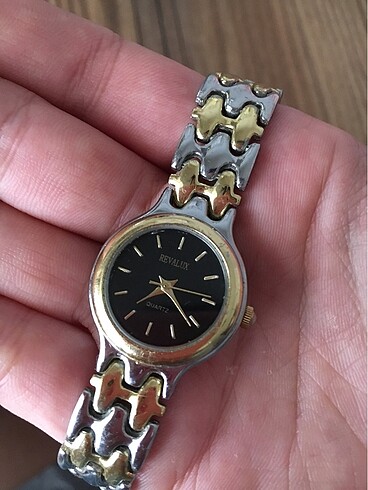  Beden altın Renk Revalux Quartz vintage saat altın-gümüş