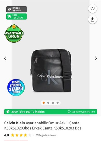Calvin Klein Calvin Klein erkek çanta erkek kadın unisex