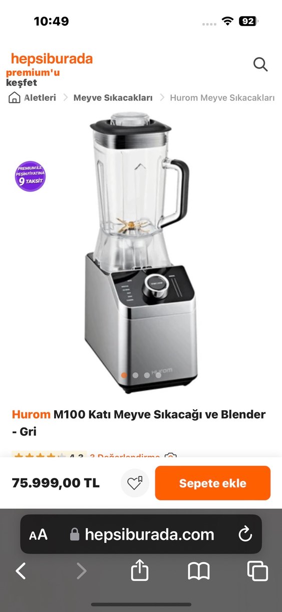 Hurom M100 Katı Meyve Sıkacağı ve Blender Arçelik Beko kuvings - Görsel 3
