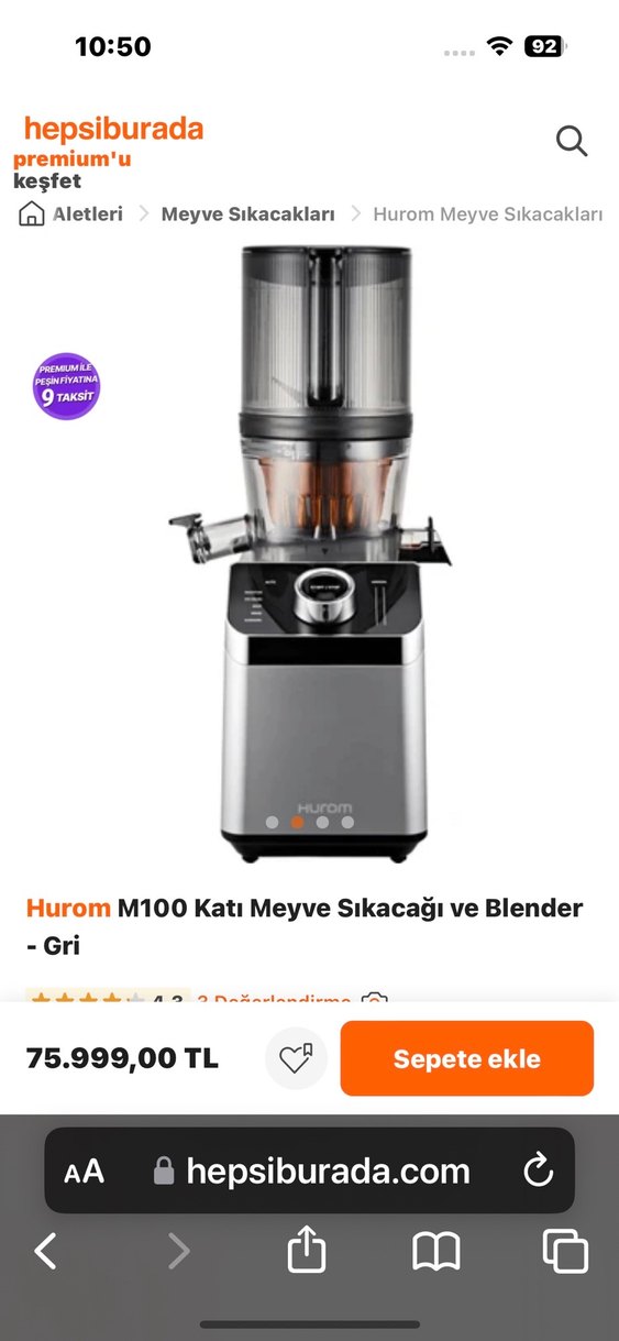 Hurom M100 Katı Meyve Sıkacağı ve Blender Arçelik Beko kuvings - Görsel 2