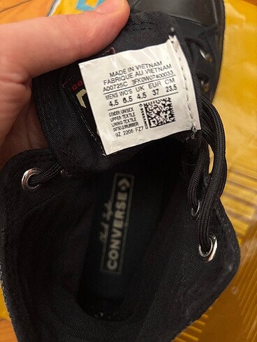 37 Beden siyah Renk Converse chuck taylor all star
