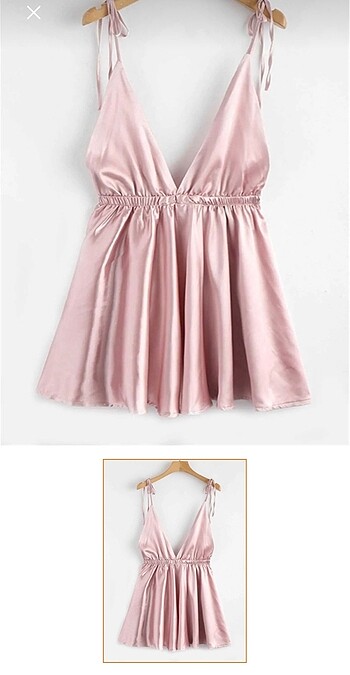 Pembe saten elbise