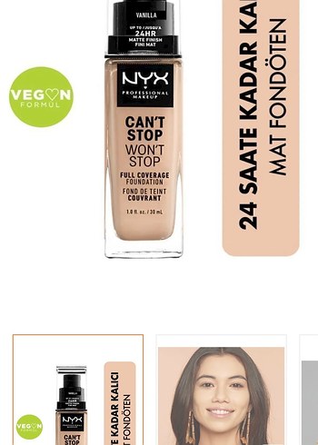 NYX Mat Fondöten - 06 VANILLA ORJİNAL kodunu okutabilirsiniz