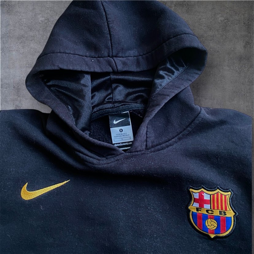 Nike Siyah Kapüşonlu FC Barcelona Sweatshirt - Görsel 3