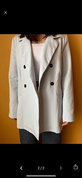 40 Beden Buz mavisi blazer ceket