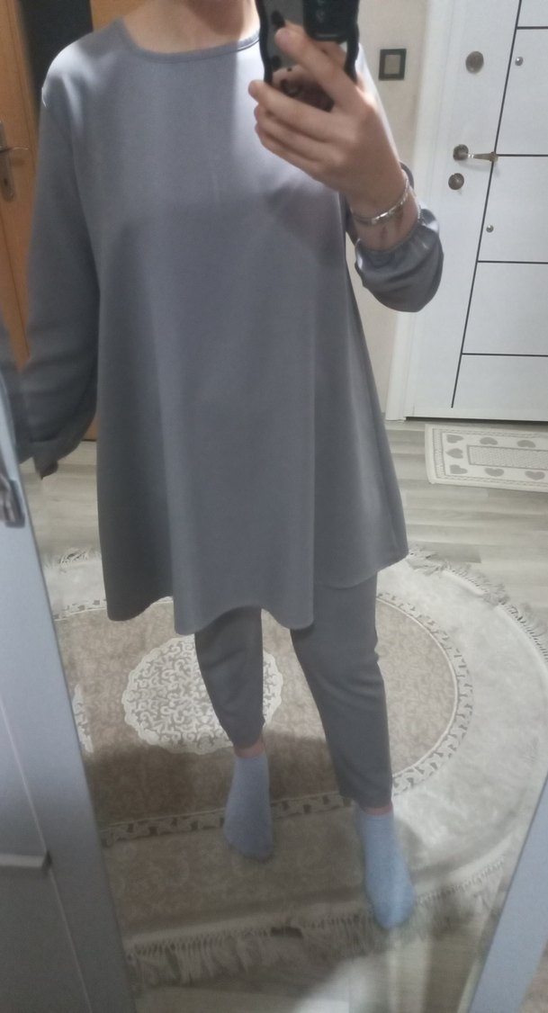 Gri Kadın Midi Takım Elbise - Görsel 4