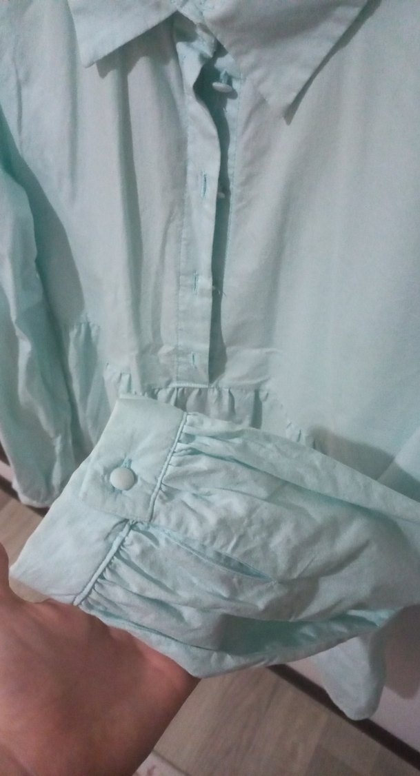 Mavi Midi Uzun Kollu Gömlek - Görsel 4