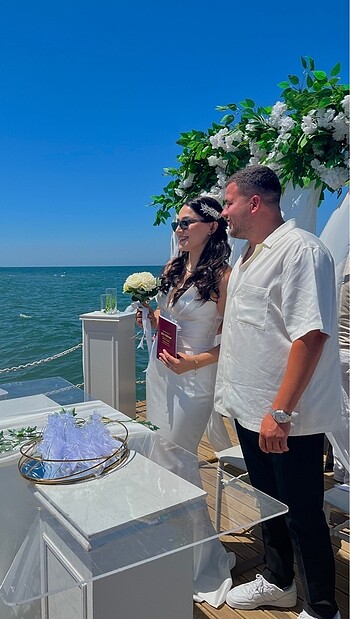 l Beden beyaz Renk Balık model beyaz elbise