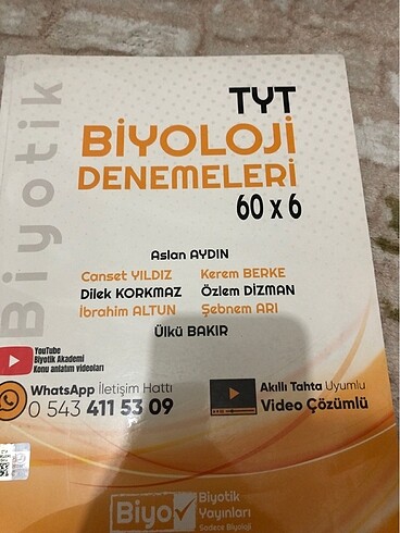 tyt deneme biyoloji