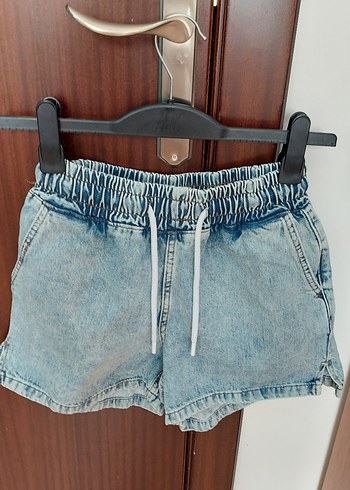 Kadın Bağcıklı Oversize Mini Denim Şort