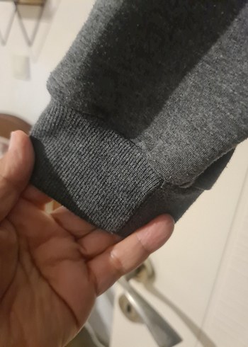 44 Beden gri Renk Nakışlı Gri Kadın Sweatshirt