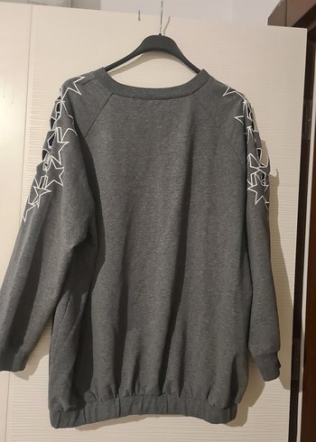 Tuvanam Nakışlı Gri Kadın Sweatshirt
