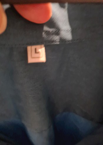 l Beden mavi Renk Mavi Keten Kadın Gömlek