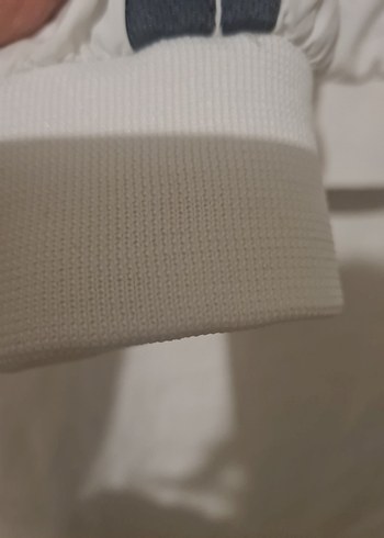 m Beden Beyaz Fermuarlı Spor Kadın Ceket