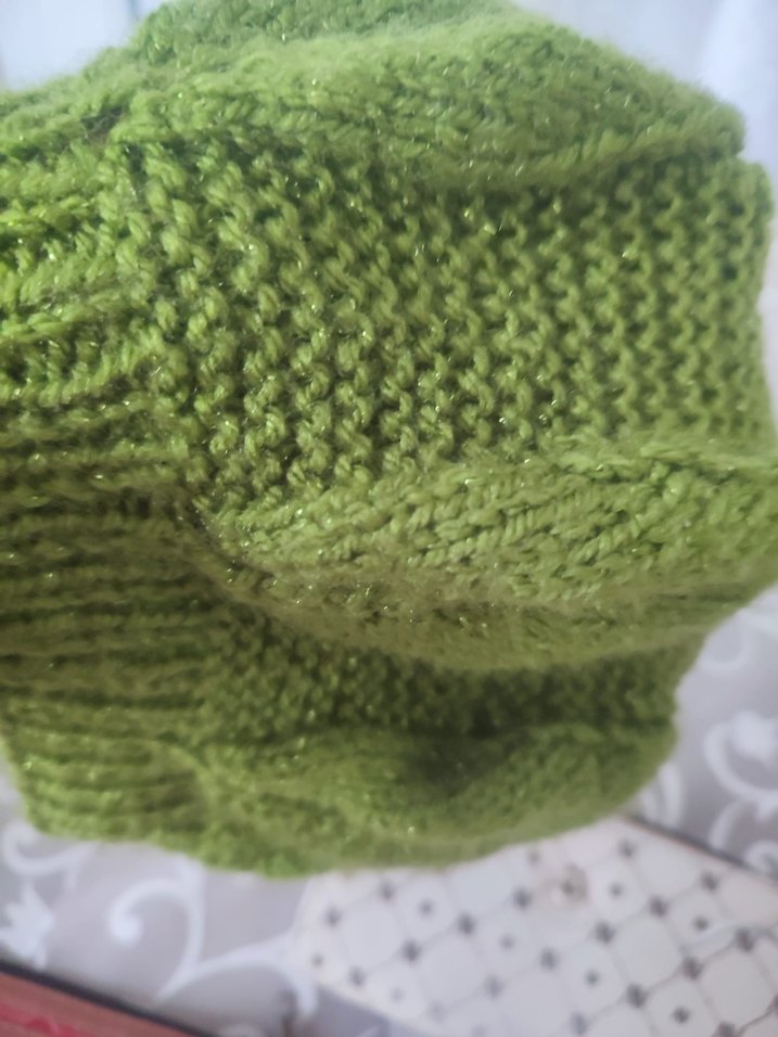 Parlak Yeşil Örgü Kadın Bere - Görsel 3