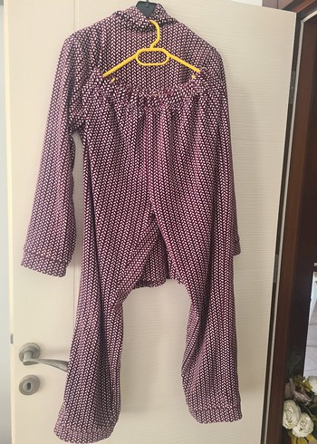 l Beden Bordo Uzun Kollu Kadın Pijama Takımı