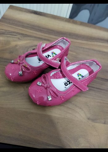 Kız Çocuk Pembe Tokalı Babet Ayakkabı
