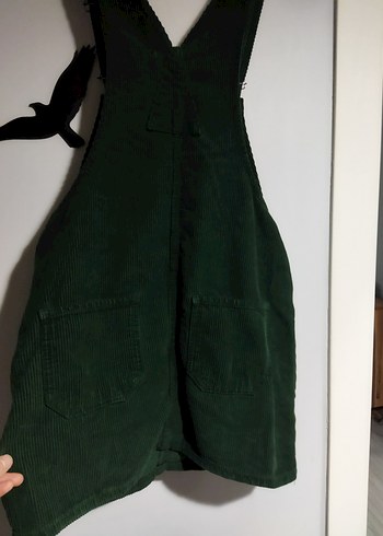 Kadın Yeşil Süet Askılı Midi Salopet - Görsel 6