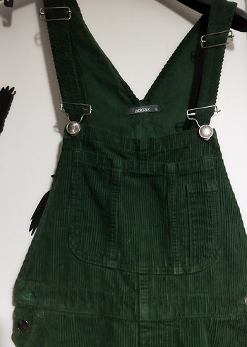 Kadın Yeşil Süet Askılı Midi Salopet - Görsel 4