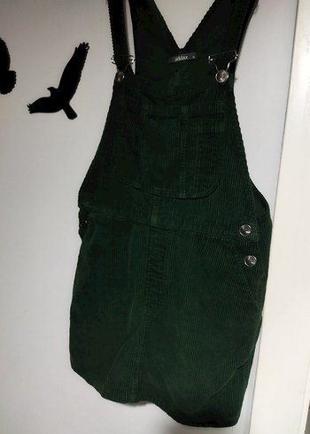 Kadın Yeşil Süet Askılı Midi Salopet - Görsel 2