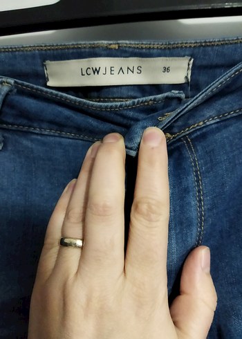 Kadın Mavi Midi Boy Kot Pantolon - Görsel 2