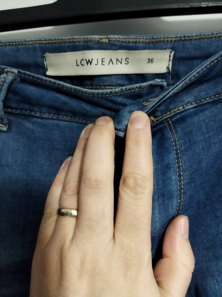 Kadın Mavi Midi Boy Kot Pantolon - Görsel 2