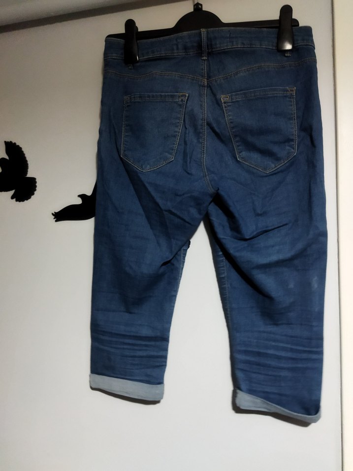 Kadın Mavi Midi Boy Kot Pantolon - Görsel 3