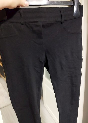 Düğmeli Siyah Kadın Pantolon - Görsel 3