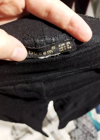 Düğmeli Siyah Kadın Pantolon - Görsel 5